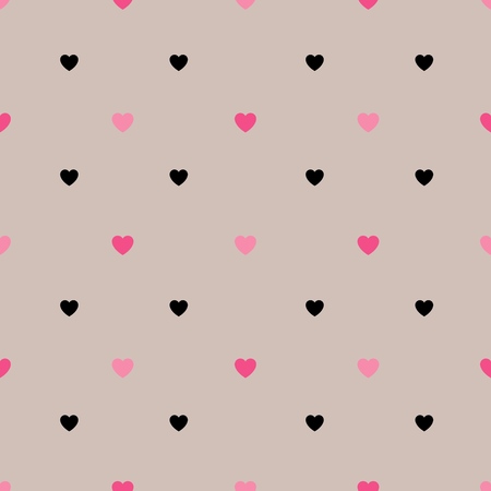 Vector seamless pattern. Simple repeating texture with chaotic hearts. Stylish hipster texture.のイラスト素材