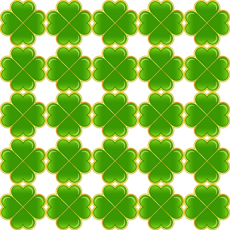 Seamless pattern of green clovers. Vector ornament.のイラスト素材