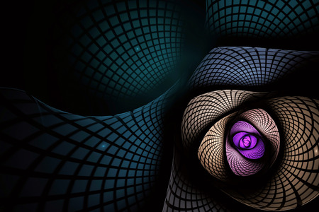 abstract fractal background a computer-generated 2D illustration, texture, spiral, flowerの写真素材
