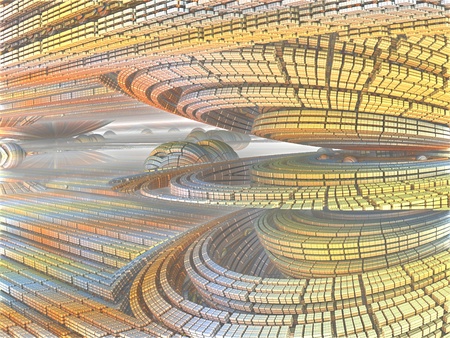 Fantastic city, 3D rendering, fractal abstract designの写真素材