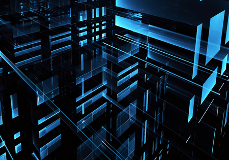 Computer generated abstract tehnology image. Three-dimensional fractal textureの写真素材