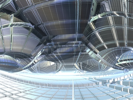 Fantastic city, 3D rendering, fractal abstract designの写真素材