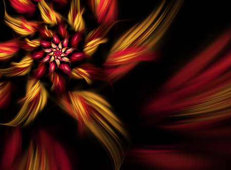 abstract fractal background a computer-generated illustration, spiral, flowerの写真素材