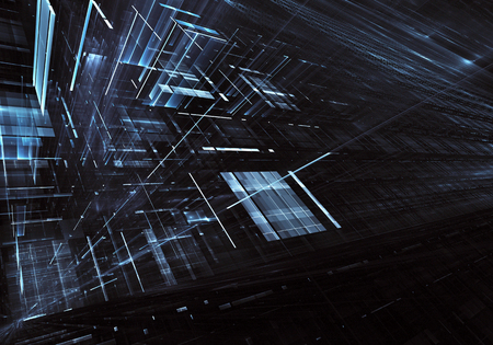 Computer generated abstract tehnology image. Three-dimensional 3D fractal, textureの写真素材