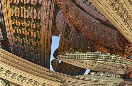 Fractal 3D background, abstract 3D illustration, element for designの写真素材