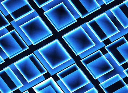 On a blue background color abstract waves - fractal render.の写真素材