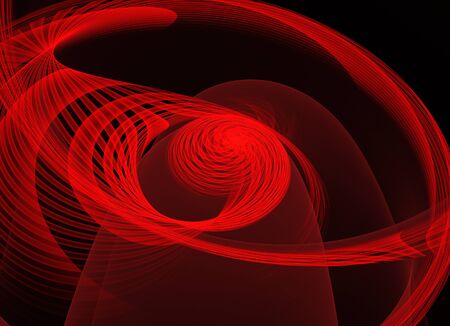 On a color background orange abstract waves - 3D fractal render.