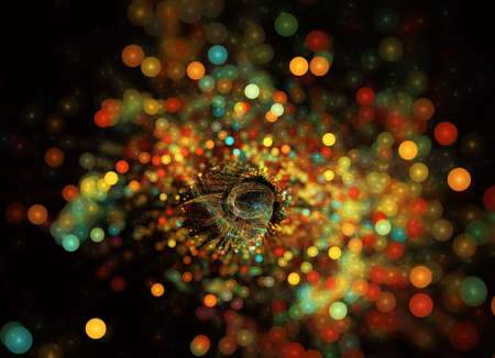 abstract fractal background, texture, bokeh, fractal ball