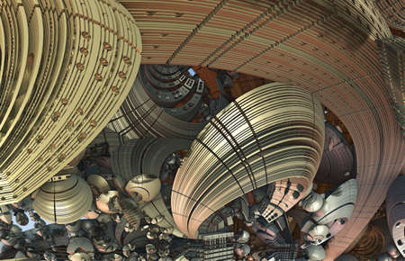 Abstract artwork - 3d illustration, organic geometric shapes.