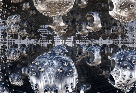 Abstract artwork - 3d illustration, organic geometric shapes.の写真素材