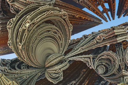 Abstract artwork - 3d illustration, organic geometric shapes.の写真素材