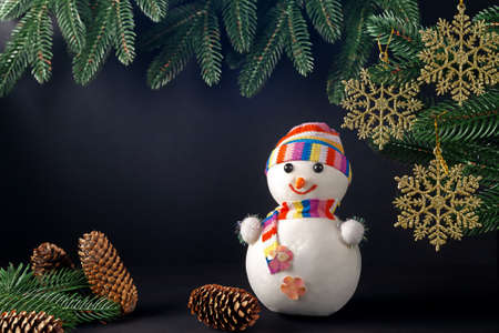 Christmas and New Year holidays background, winter season. Christmas greeting cardの写真素材