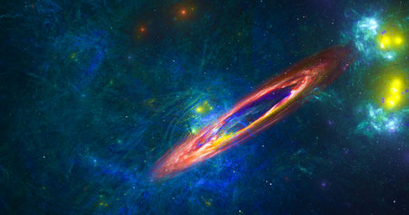 Fantastic abstract background from stars and galactic in space. Fractal spiral.の写真素材