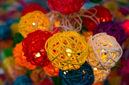 Colors of the handmade lamp 