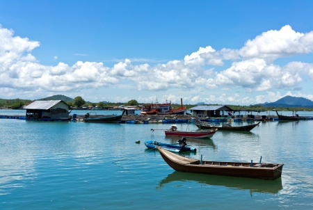 Boats and Fish cages の写真素材