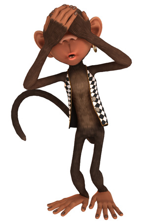 Chimp see nothingの写真素材