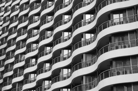 Wave shape apartmentの写真素材