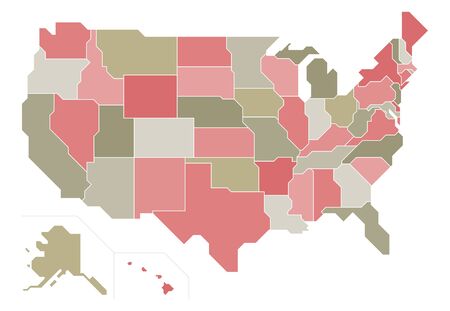 USA map state division, Vector illustrationのイラスト素材