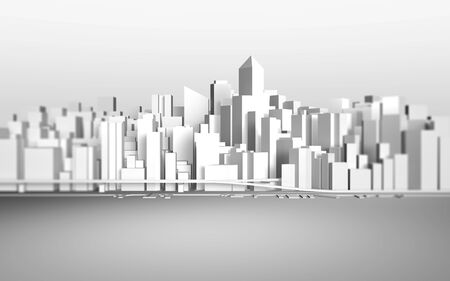 Urban Landscape and 3D Illustrationの写真素材