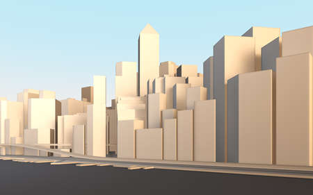 Urban Landscape, 3D Illustration Cityscapeの写真素材