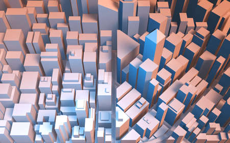 Urban Landscape, 3D Illustration Cityscapeの写真素材
