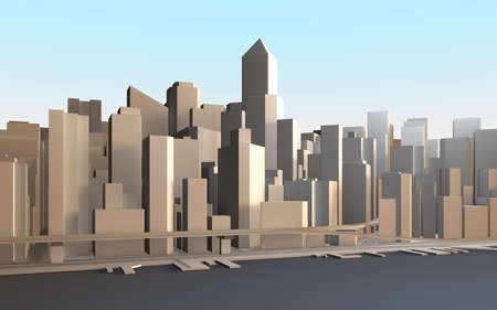 Urban Landscape, 3D Illustration Cityscapeの写真素材