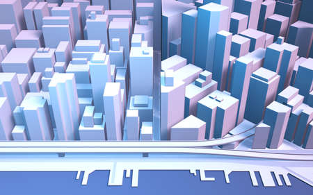 3D illustration of the cityscapeの写真素材