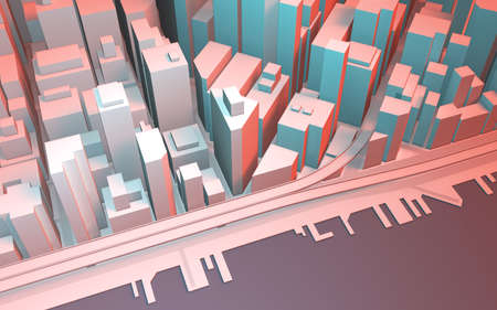 3D illustration of the cityscape