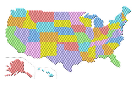 3D Map of the United States of America (by state)の写真素材