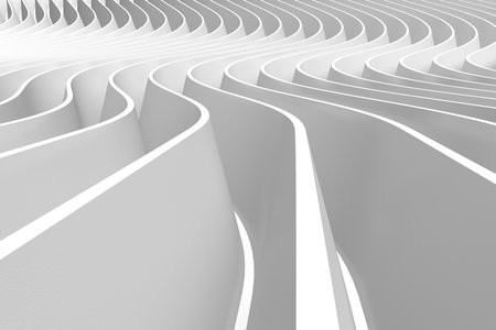 White Architecture Construction. Abstract Modern Background. 3d Render Illustrationの写真素材