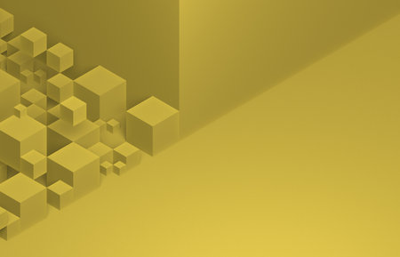 Abstract 3d rendering of geometric shapes. Creative background with cubes.の写真素材