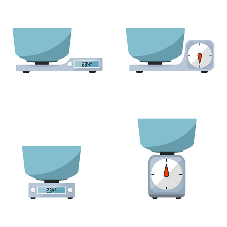 Kitchen scale on white backgroundのイラスト素材