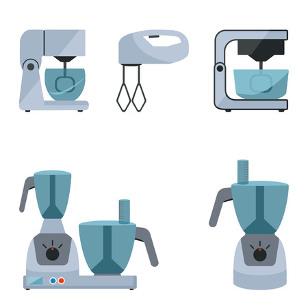 Food processor set on a white backgroundのイラスト素材