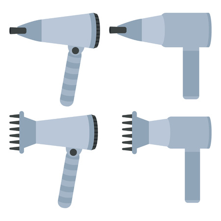 hairdryers set on a white backgroundのイラスト素材