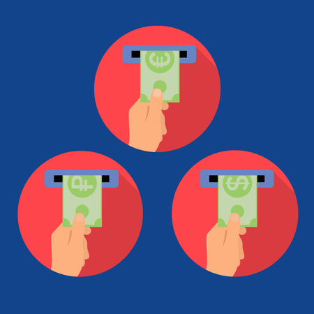 Concept of payment options in flat style - vector iconsのイラスト素材