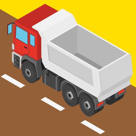 the truck in isometric projection - 3D illustrationのイラスト素材