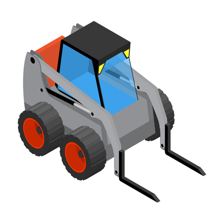 Isometric icon representing gray mini loaderのイラスト素材