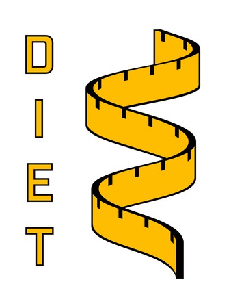 Diet - a symbol of a of a measuring tape. Modern icon.のイラスト素材