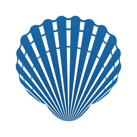 Scallop seashell of mollusks icon sign isolated vector illustrationのイラスト素材