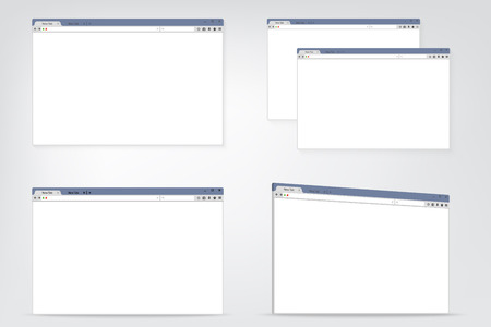 Set of flat internet browser windows with copy space for your text. Vector illustrationのイラスト素材