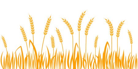 Ears of wheat horizontal border seamless pattern Vector illustrationのイラスト素材