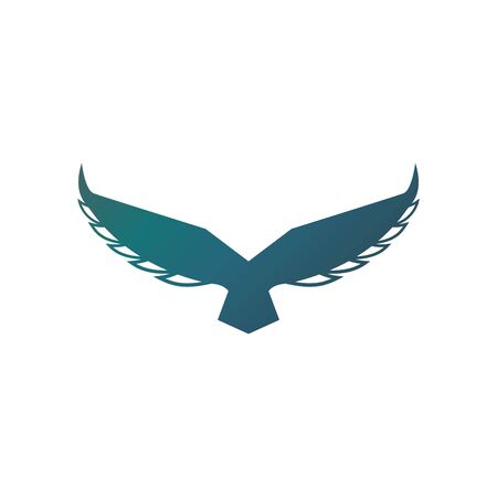 Falcon soaring rising Wings Logo design vector template.Luxury corporate heraldic flying Eagle Phoenix Hawk birdのイラスト素材