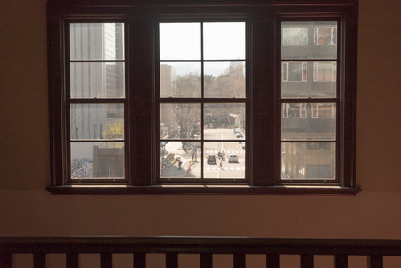 The city of Sapporo , which is visible from the window