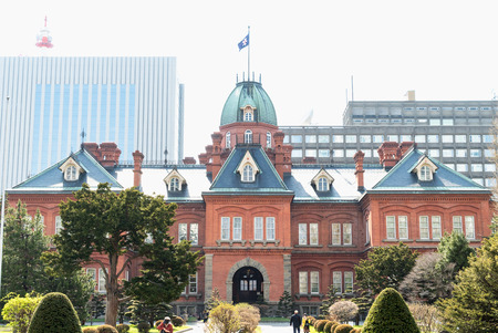 Red Brick Building in Sapporo Japanのeditorial素材