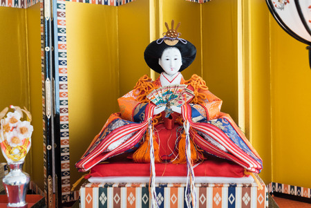 Hina ningyo is a special doll wearing a traditional Japanese costume for Doll's festival. And It is said that Hina Ningyo take away the bad luck of girls who own them.の写真素材