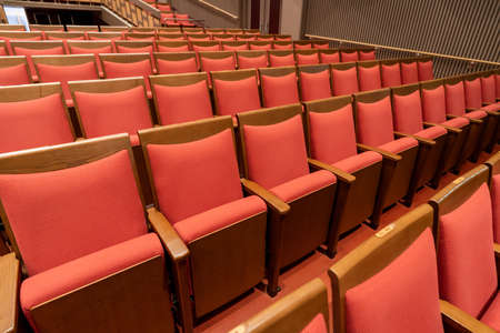 Retro red theater seating chairsの写真素材