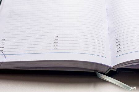 open empty note book on the tableの写真素材