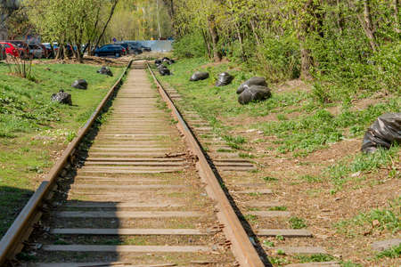 abandoned railway line in the city
