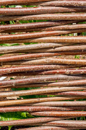 closeup of selfmade wooden fenceの写真素材