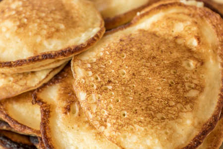 close up of pancakes backgroundの写真素材